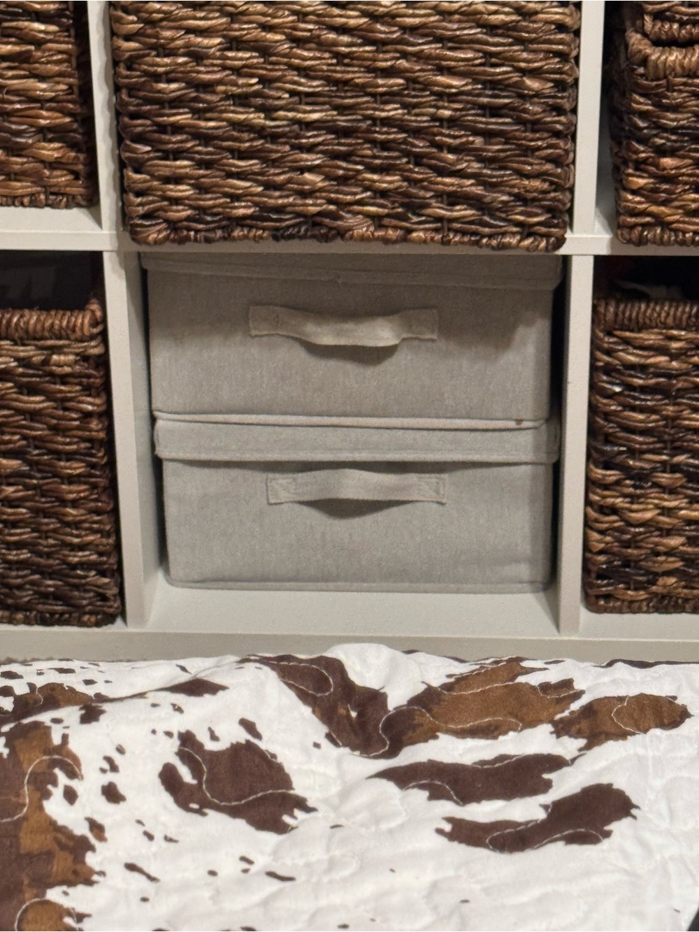 Neutral Fabric Storage Bin for Cube Organizer, Grey